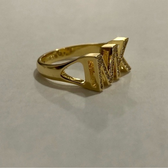 Michael Kors Gold-Tone Logo Ring Size 8 - Picture 10 of 13